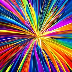 Fototapeta premium An explosion of vibrant colors with sharp lines and geometric shapes creating a dynamic and chaotic composition5, Generative AI