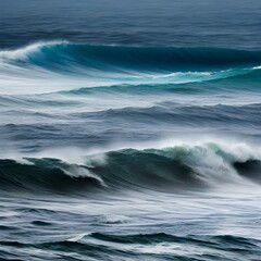 Fototapeta premium An abstract digital painting of a stormy sea, with dark blues and grays blending together to create a sense of turbulence5, Generative AI