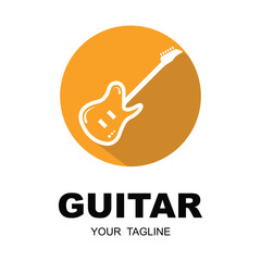 Music and band classic logo, guitar, music club vintage logo