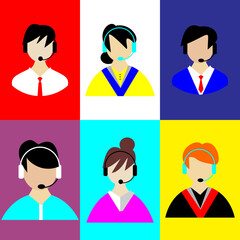 call center icon vector illustration collection.