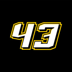 Vector Sport Racing Number Template 43