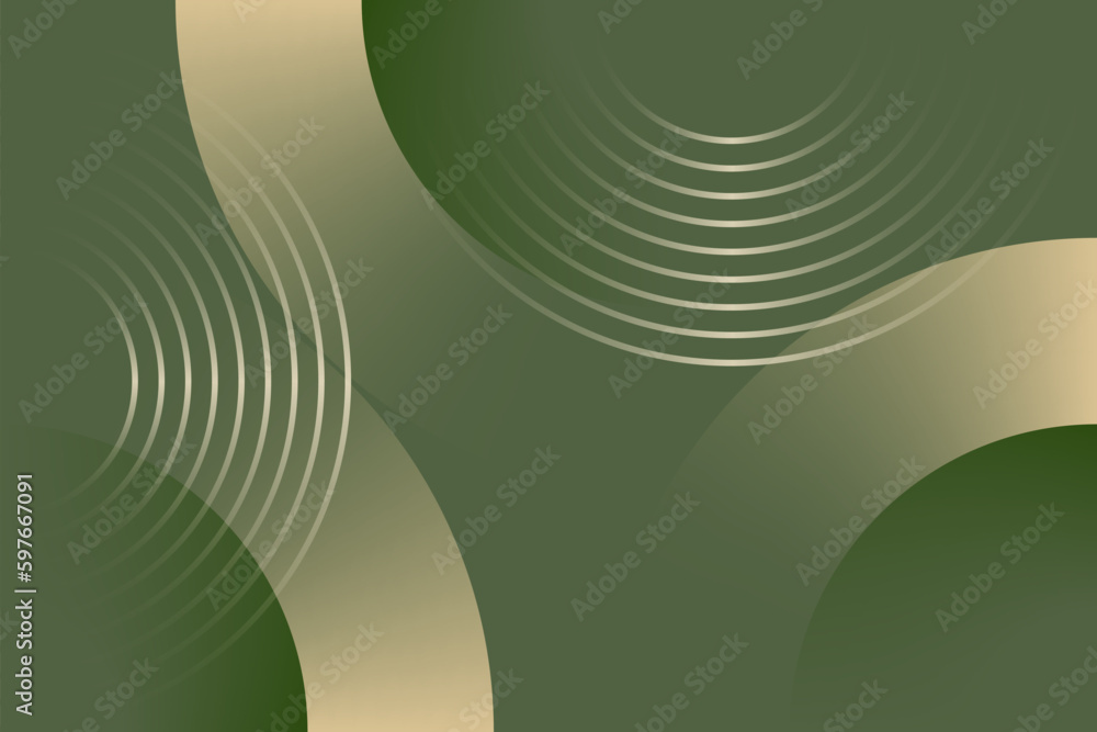 Poster curves lines layer circle green abstract background