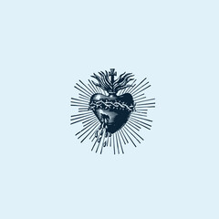 THESE HIGH QUALITY SACRED HEART JESUS VECTOR FOR USING VARIOUS TYPES OF DESIGN WORKS LIKE T-SHIRT, LOGO, TATTOO AND HOME WALL DESIGN
