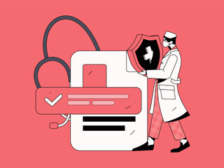 Medical Characters Anti-epidemic Flat Vector Concept Operation Hand Drawn Illustration
