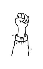 Hand drawn gesture sketch illustration