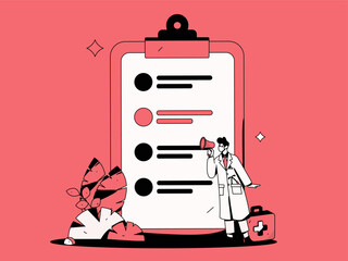 Medical Characters Anti-epidemic Flat Vector Concept Operation Hand Drawn Illustration
