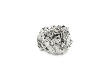 Isolated foil ball on a white background.