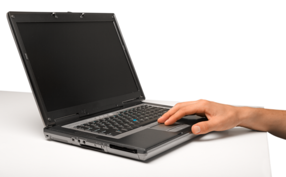 Closeup of a Person Typing on a Laptop Keyboard