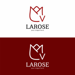 La Rose Brand Logo with Letter V
