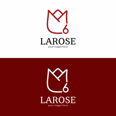 La Rose Brand Logo with Number 6