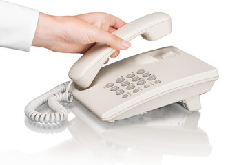 Hand Holding Telephone Receiver