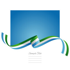 Sierra Leone flag vector. World flags and ribbons. Sierra Leonean flag ribbon on abstract color background