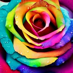 Fototapeta na wymiar Colorful rose flower generated by Ai 