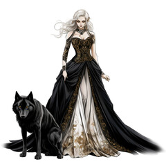 princess Gothic with Wolf,Ai,