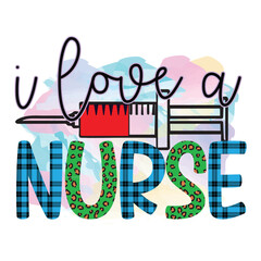 Nurse Typography Sublimation Design