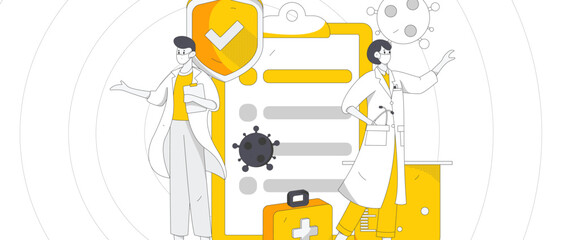 Medical Characters Anti-epidemic Flat Vector Concept Operation Hand Drawn Illustration
