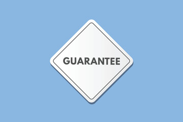 Guarantee text Button. Guarantee Sign Icon Label Sticker Web Buttons