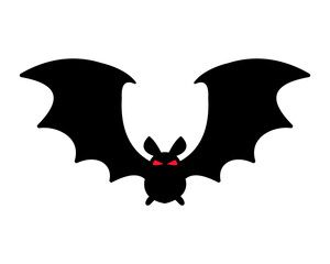 Bat silhouette with scary evil eyes. Vampire Victims on Halloween Night