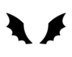 dark wing silhouette evil devil in the shadows Scary bat wings on Halloween night.