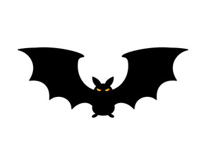 Bat silhouette with scary evil eyes. Vampire Victims on Halloween Night
