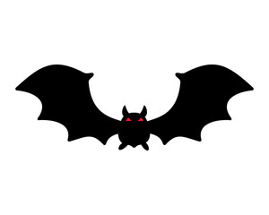 Bat silhouette with scary evil eyes. Vampire Victims on Halloween Night
