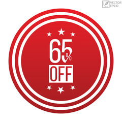 65% off Vector banner ribbon design.