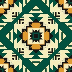 Ikat tribal Indian seamless pattern Ethnic Aztec fabric carpet mandala ornament native boho tribal textile Geometric African American oriental tranditional vector illustrations Embroidery style motif.