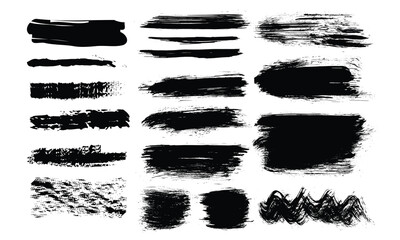vector black hand painted brush strokes