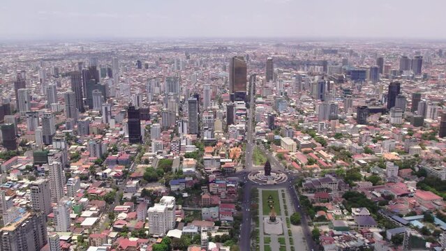 View from high up of Neak Banh Teok Park, Phnom Penh, Cambodia