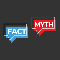 Myths vs fact check icon. Fake or true bubble concept