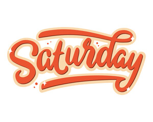 Saturday Retro Lettering Text