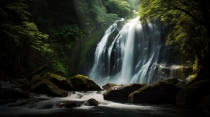 Obraz na płótnie Canvas Cascading Beauty: Capturing the Power of Nachi Falls