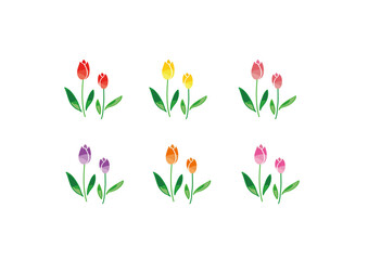 チューリップのイラスト6色セット