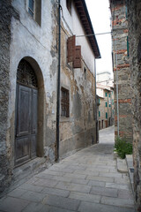 Fototapeta na wymiar View of the streets of Piancastagnaio - Italy