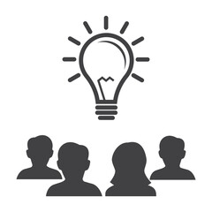 light bulb idea, meeting icon