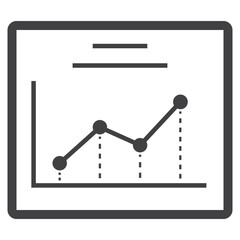 graph chart with display monitor icon