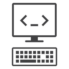 computer monitor with code programing icon