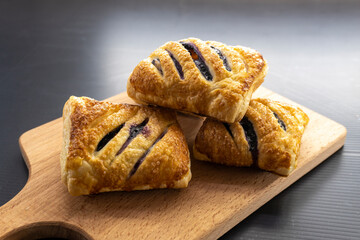 puff pastry with jam. bakery. food concept. dessert