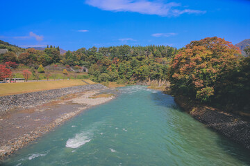 1 Nov 2013 Sho river, main river at Shirakawa village in summer.