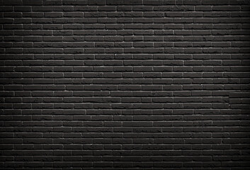 black brick wall. Abstract Black brick wall texture for pattern background. Rough black brick wall texture background. Generative AI