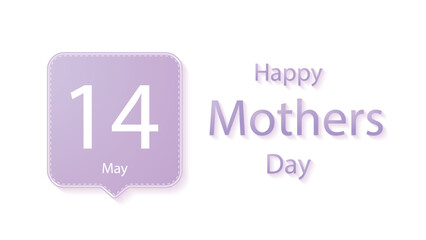 Calendar pop up reminding the 14 may mother day caption isolated on white background vector image.