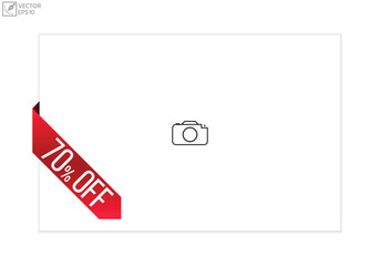 70% off banner design. 70% off icon. Flat style vector illustration.