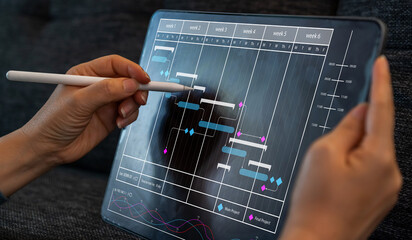 Human use tablet with calendar schedule time plan appointment, data management system, checking...