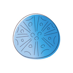 貝がらの線画手書きベクターイラスト／グラデーション