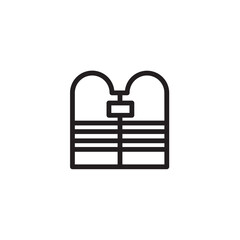 Beach Jacket Vest Outline Icon