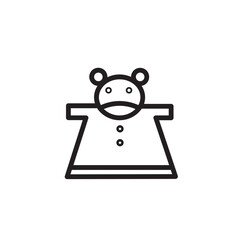 Bear Doll Hand Outline Icon