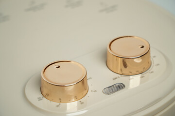 Air fryer oil free or deep fryer machine isolated on white background,Healthy oil-free fryer,pastel color