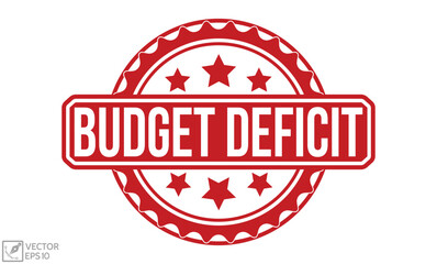 Budget Deficit rubber stamp. Budget Deficit rubber stamp vector illustration on white background.