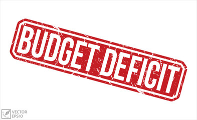 Budget Deficit grunge stamp. Budget Deficit rubber stamp vector illustration on white background. - obrazy, fototapety, plakaty