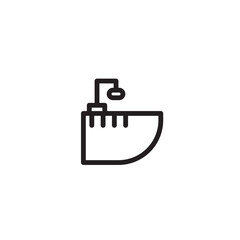 Sink Washing Water Outline Icon